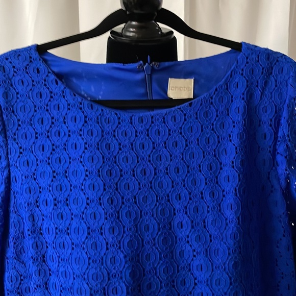 Chico’s royal blue eyelet dress size L/12 - Picture 3 of 6